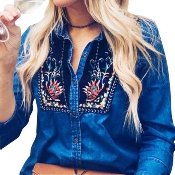 Anthropologie Tops - Anthropologie Holding Horses Murelet Chambray Buttondown Tunic NWT 2